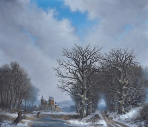 Image Source Page: http://www.jan-marque.com/ZGal7-Nieuwenroij.Castle.Oudheusden.in.a.winter.landscape.70x60cm.htm